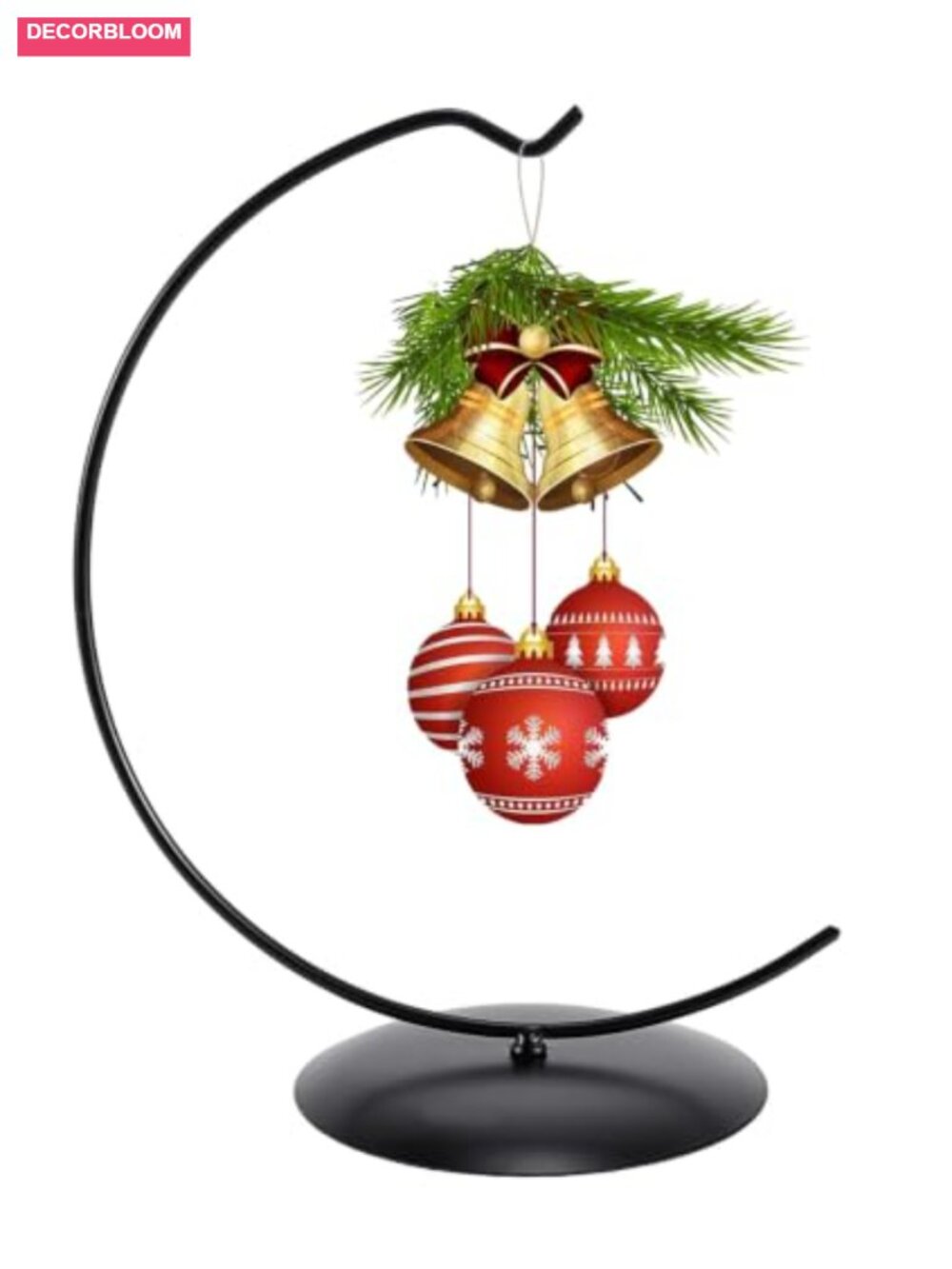 Metal Ornament Display Stand Hanging Hook Rack C-Style 10.24in